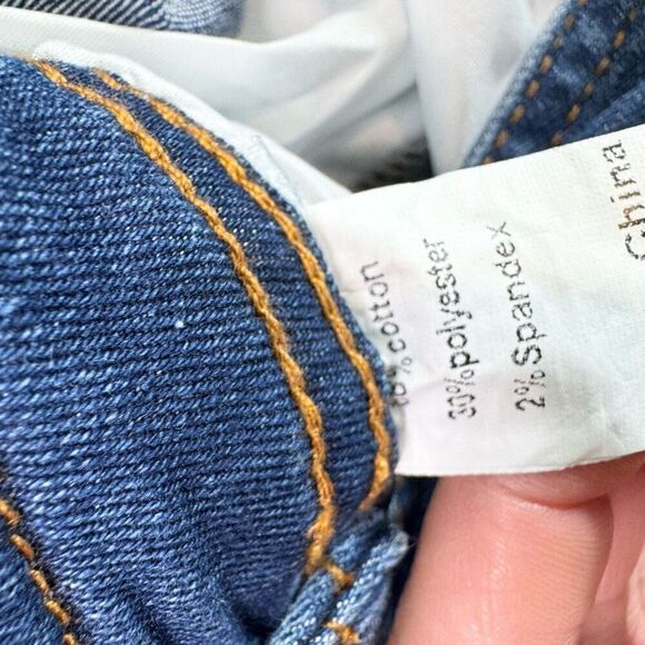 Agnes Orinda Pants Womens 2X Blue Dark-Wash Solid Distressed Denim Overall Jumpe - Picture 3 of 8